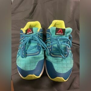 Reebok Blue and Green Sneakers with Breathable Mesh